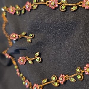 Vintage Park Lane Posey Floral Pink and Green Necklace and Earring Set